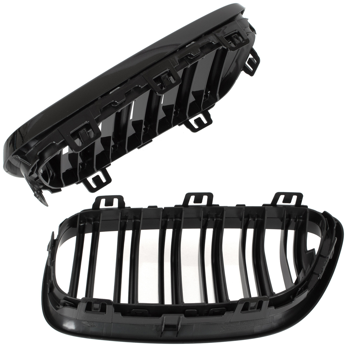 BMW 2 F22 2012- atrapy między reflektory (nerki) lewa + prawa kpl. BLACK GLOSSY DOUBLE BAR