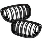 BMW 3 E46 01-05 COUPE / CABRIO atrapy między reflektory (nerki) lewa + prawa kpl. BLACK GLOSSY DOUBLE BAR