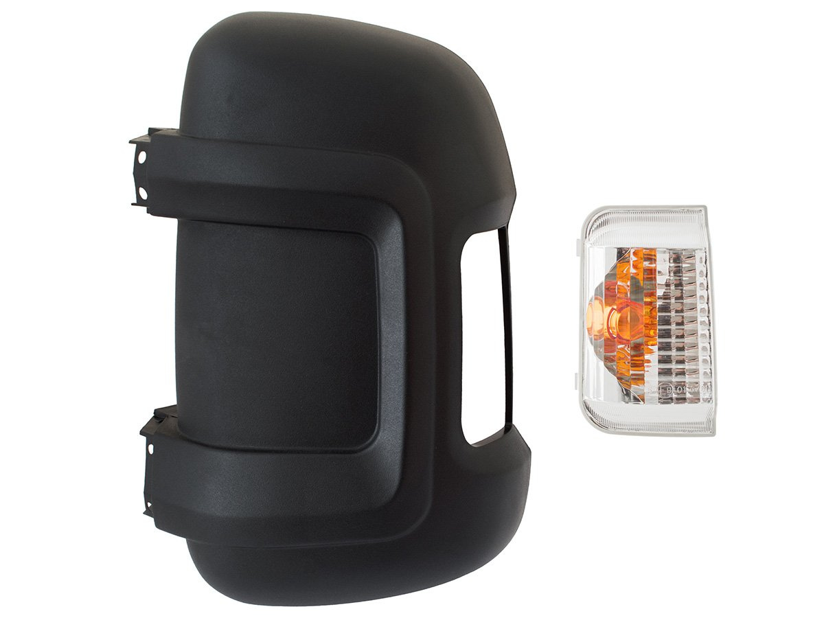 Fiat Ducato 2006- obudowa lusterka zewnętrznego DŁUGIE RAMIĘ + KIERUNKOWSKAZ POMARAŃCZOWY WKŁAD lewa 2 szt. KPL