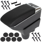 Dacia Duster II 2017- podłokietnik ze schowkiem CZARNA EKOSKÓRA + zestaw montażowy