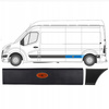 Nissan NV400 LONG MAX 2011- listwa boczna TYLNA z miejscem na OBRYSÓWKĘ + listwa boczna PRZED tylnym kołem lewa + lampka boczna obrysowa 3 szt. KPL