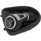 Seat Leon II 05-13 gałka zmiany biegów CZARNA EKOSKÓRA + mieszek z ramką 5 BIEGÓW