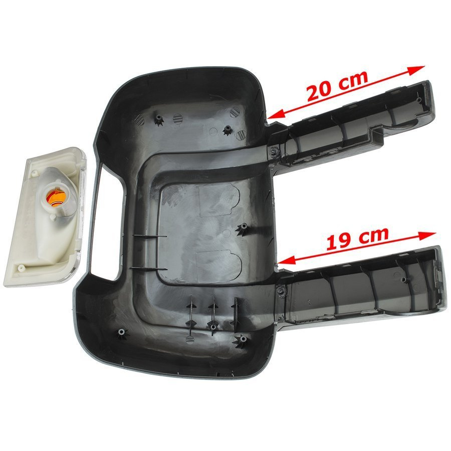 Citroen Jumper 2006- obudowa lusterka zewnętrznego lewa + DŁUGIE RAMIĘ KPL + KIERUNKOWSKAZ POMARAŃCZOWY WKŁAD 2 szt KPL