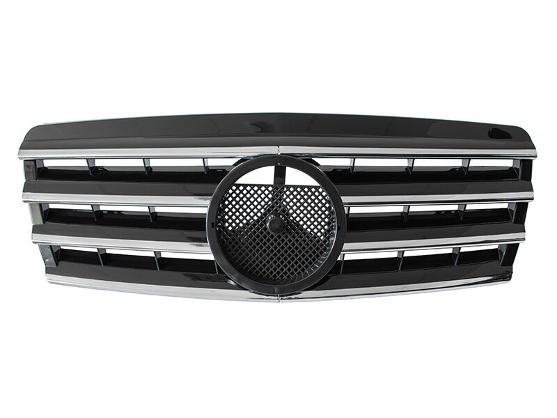 Mercedes W202 C-klasa 93-01 atrapa między reflektory (grill) TUNING SPORT BLACK z emblematem