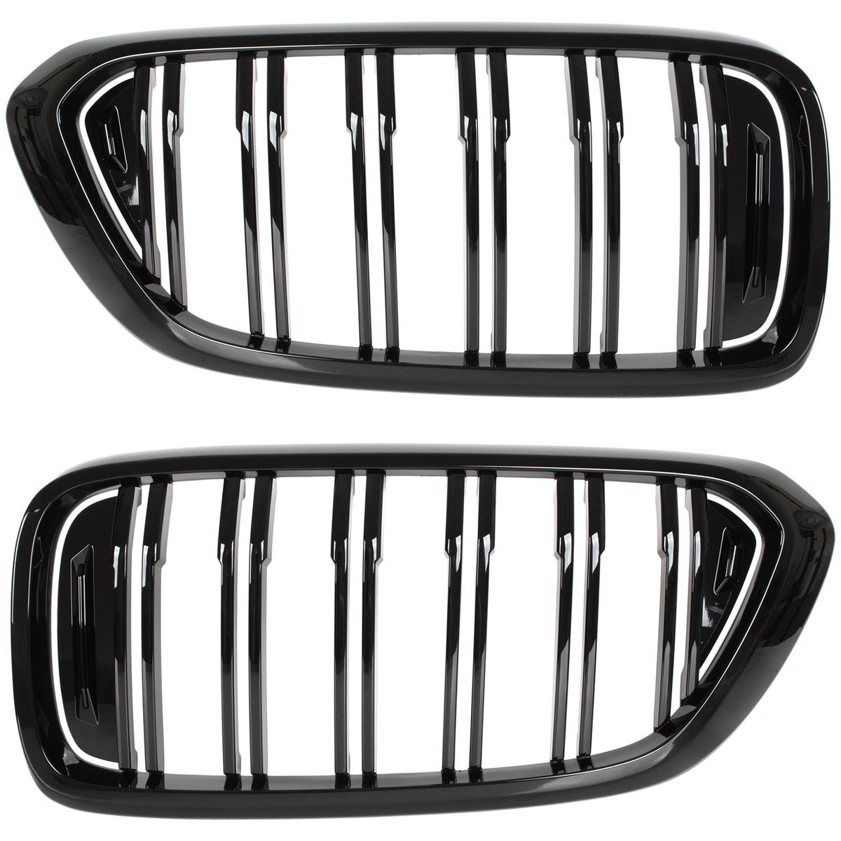 BMW 6 G32 GT 17-20 atrapy między reflektory (nerki) lewa + prawa kpl. BLACK GLOSSY DOUBLE BAR