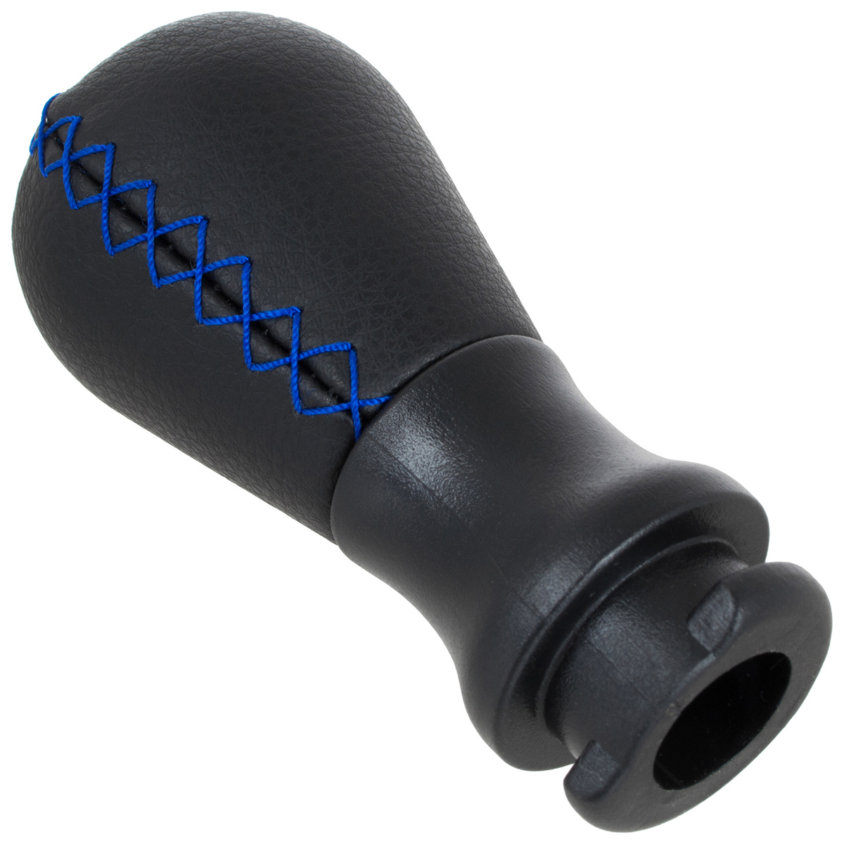 Peugeot 407 gałka zmiany biegów CZARNA SKÓRA + NIEBIESKA NITKA 5 BIEGÓW + adapter / przejściówka dźwigni drążka gałki zmiany biegów 2 szt. KPL