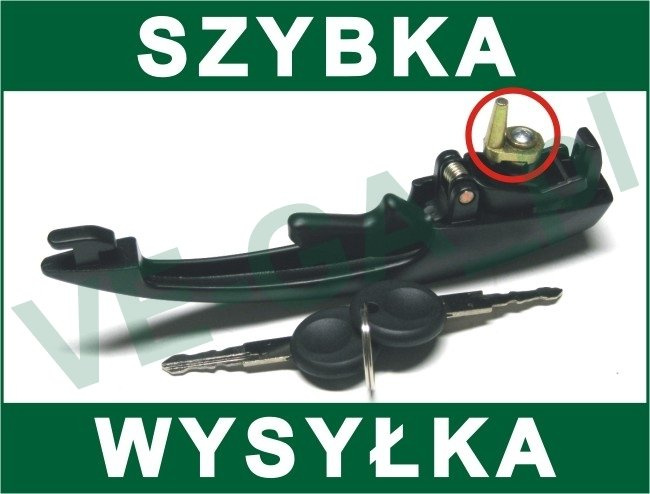 VW T2 73-79 klamka przednia zewnętrzna wersja z 1 bolcem lewa = prawa