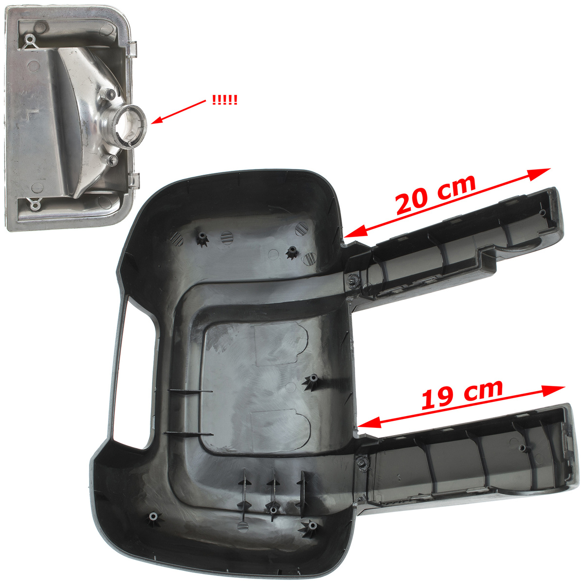 Fiat Ducato 2006- obudowa lusterka zewnętrznego lewa + DŁUGIE RAMIĘ KPL + kierunkowskaz BIAŁY 2 szt. KPL