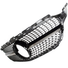 Mercedes C KLASA W205 14-18 atrapa między reflektory (grill) DIAMOND PIANO BLACK + CHROM BEZ OTWORU