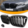 BMW X4 G02 FL 2021- atrapa między reflektory (nerki) BLACK GLOSSY DOUBLE BAR + ZAŚLEPKA
