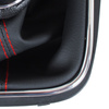 VW Touran 09-12 gałka zmiany biegów + CZARNY mieszek z CZERWONĄ nitką i ramką CHROM 6 BIEGÓW