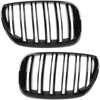 BMW X5 E53 FL 04-06 atrapy między reflektory (nerki) lewa + prawa kpl. DOUBLE SLAT GLOSSY BLACK