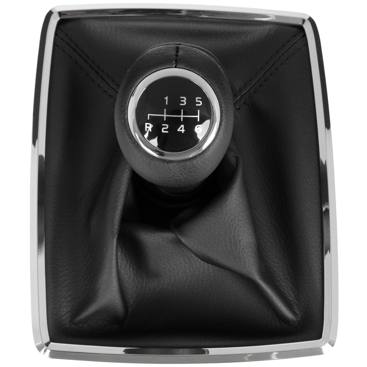 Mercedes W204 C-Klasa 07-14 gałka zmiany biegów CZARNA + mieszek CZARNY z ramką CHROM SCHEMAT 6 BIEGÓW WSTECZNY NA DOLE