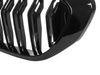 BMW 5 G30 / G31 2017- atrapy między reflektory (nerki) lewa + prawa kpl. BLACK GLOSSY DOUBLE BAR