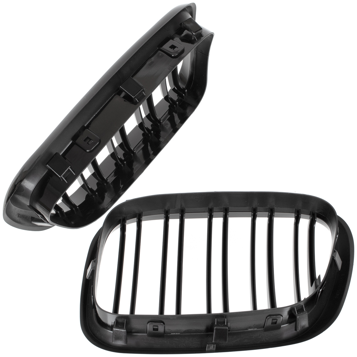 BMW X5 E53 99-03 atrapy między reflektory (nerki) lewa + prawa kpl. DOUBLE SLAT GLOSSY BLACK