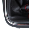 VW Golf V 03-08 gałka zmiany biegów + CZARNY mieszek z CZERWONĄ nitką i ramką CHROM 5 BIEGÓW