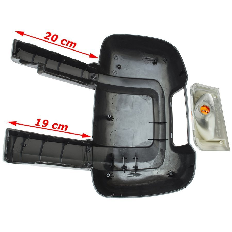 Citroen Jumper 2006- obudowa lusterka zewnętrznego prawa + DŁUGIE RAMIĘ KPL + KIERUNKOWSKAZ POMARAŃCZOWY WKŁAD 2 szt KPL