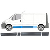 Opel Vivaro LONG 01-13 listwa drzwi przednich lewych + boczna NA SŁUPEK za drzwiami lewa + boczna DŁUGA za słupkiem lewa + boczna PRZED TYLNYM KOŁEM lewa 4 szt. KPL