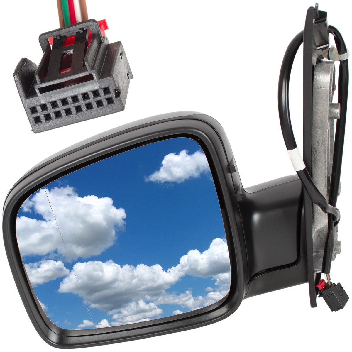 VW Caddy 04- lusterko zewnętrze elektryczne podgrzewane CZARNE lewe