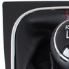 VW Golf VI 08-12 gałka zmiany biegów + CZARNY mieszek z CZERWONĄ nitką i ramką CHROM 5 BIEGÓW