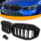 BMW 3 G20 G21 FL 22-24 atrapa między reflektory (nerki) BLACK GLOSSY DOUBLE BAR + ZAŚLEPKA