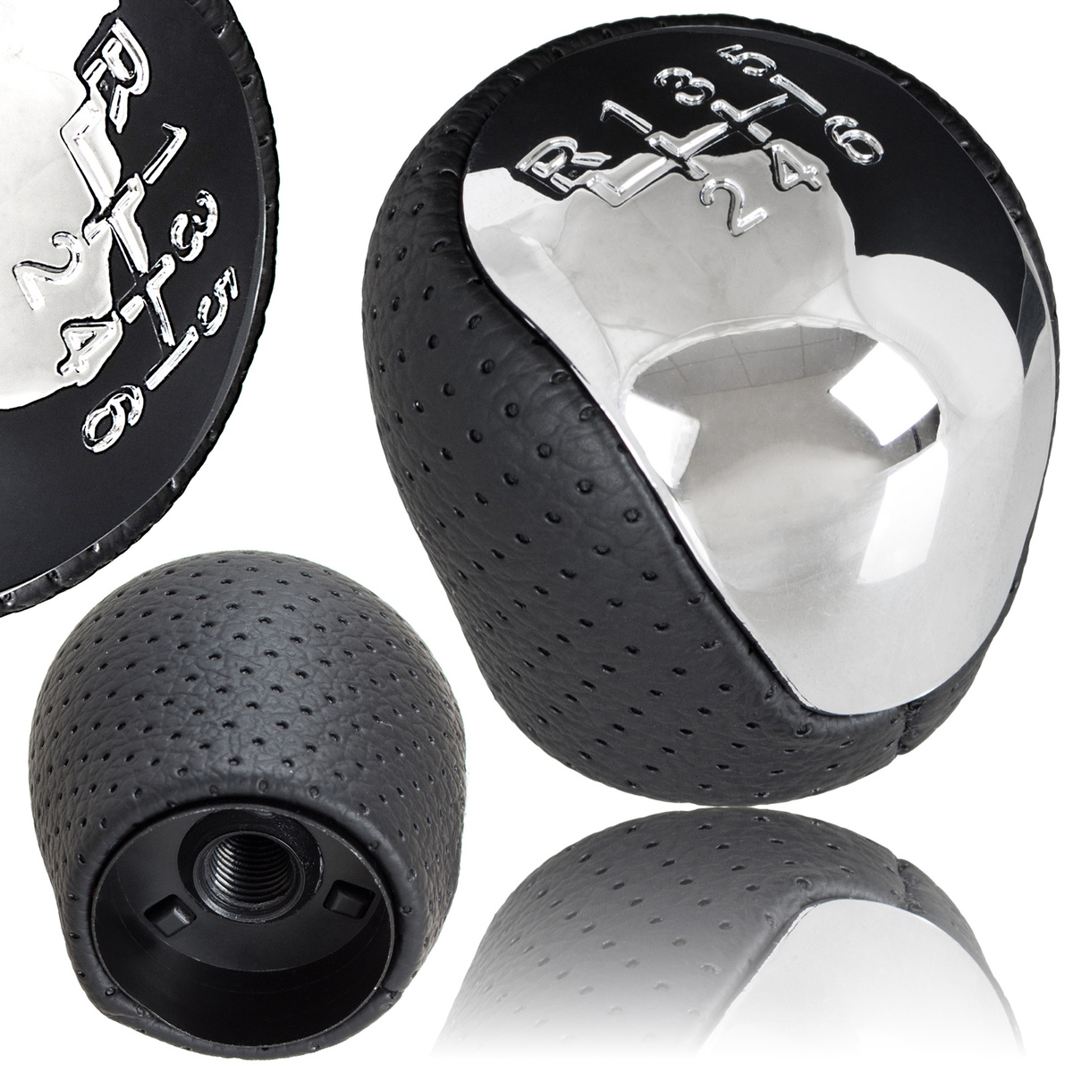 Hyundai i30 gałka zmiany biegów CZARNA + CHROM 6B