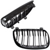 BMW 1 E81 E82 E87 E88 04-07 atrapy między reflektory (nerki) lewa + prawa kpl. BLACK GLOSSY DOUBLE BAR