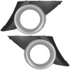 Peugeot 207 06-09 atrapka kratka w zderzak przedni CZARNA z ramką na halogen SILVER lewa + prawa 2 szt. KPL