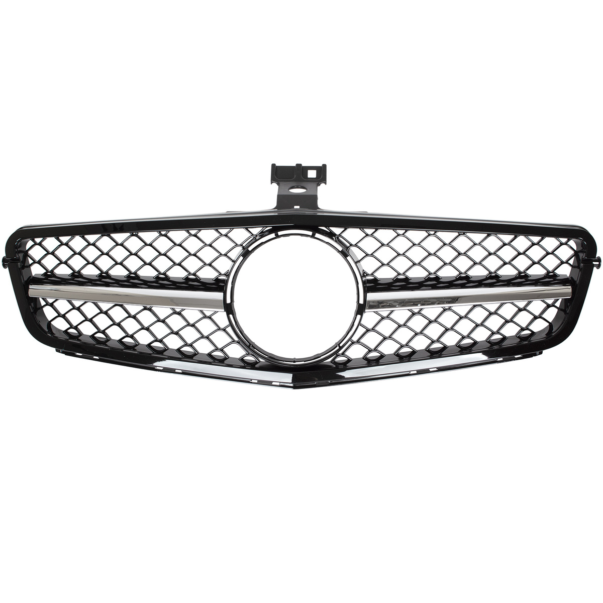 Mercedes Klasa C W204 19-23 atrapa między reflektory (grill) PIANO BLACK-+-CHROM