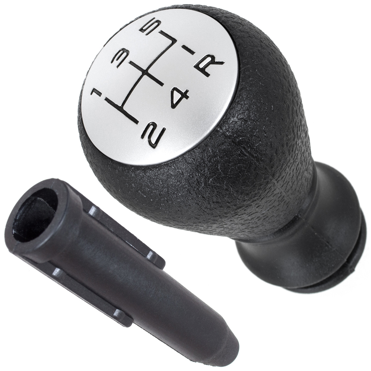 Peugeot 406 gałka zmiany biegów CZARNA + SILVER CZARNY SCHEMAT + adapter / przejściówka dźwigni drążka gałki zmiany biegów 2 szt. KPL