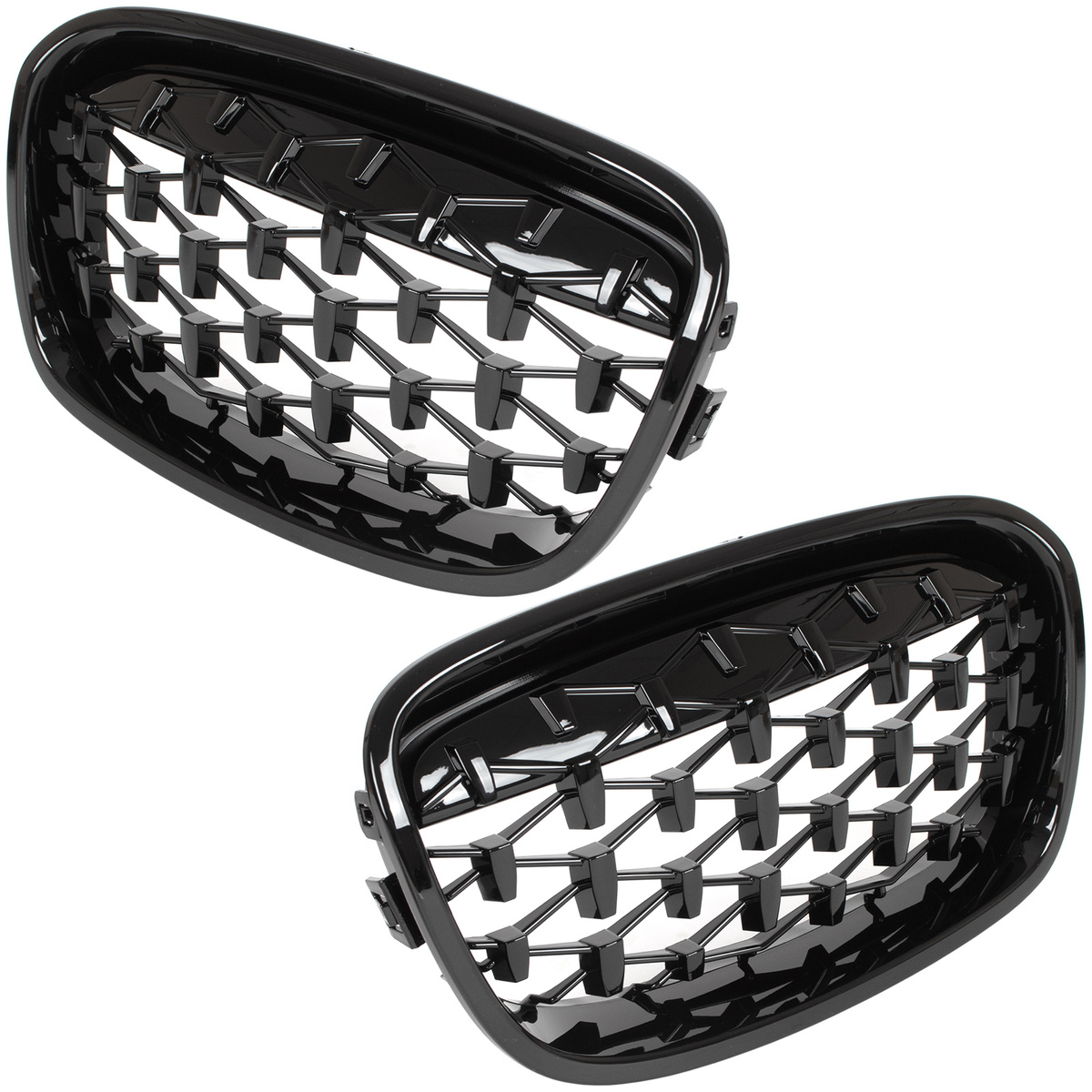 BMW 1 F20 F21 11-14 atrapy między reflektory (nerki) lewa + prawa kpl. FULL BLACK STAR
