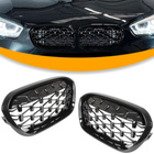 BMW 1 F20 F21 FL 2015- atrapy między reflektory (nerki) lewa + prawa kpl. FULL BLACK STAR