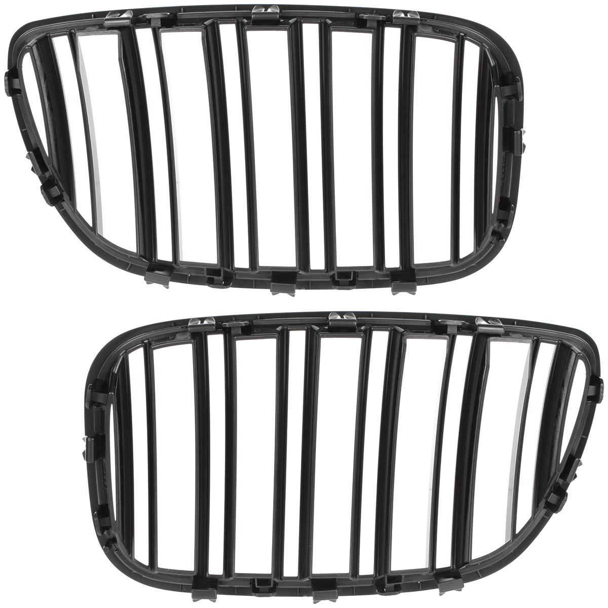 BMW X5 E53 FL 04-06 atrapy między reflektory (nerki) lewa + prawa kpl. DOUBLE SLAT GLOSSY BLACK