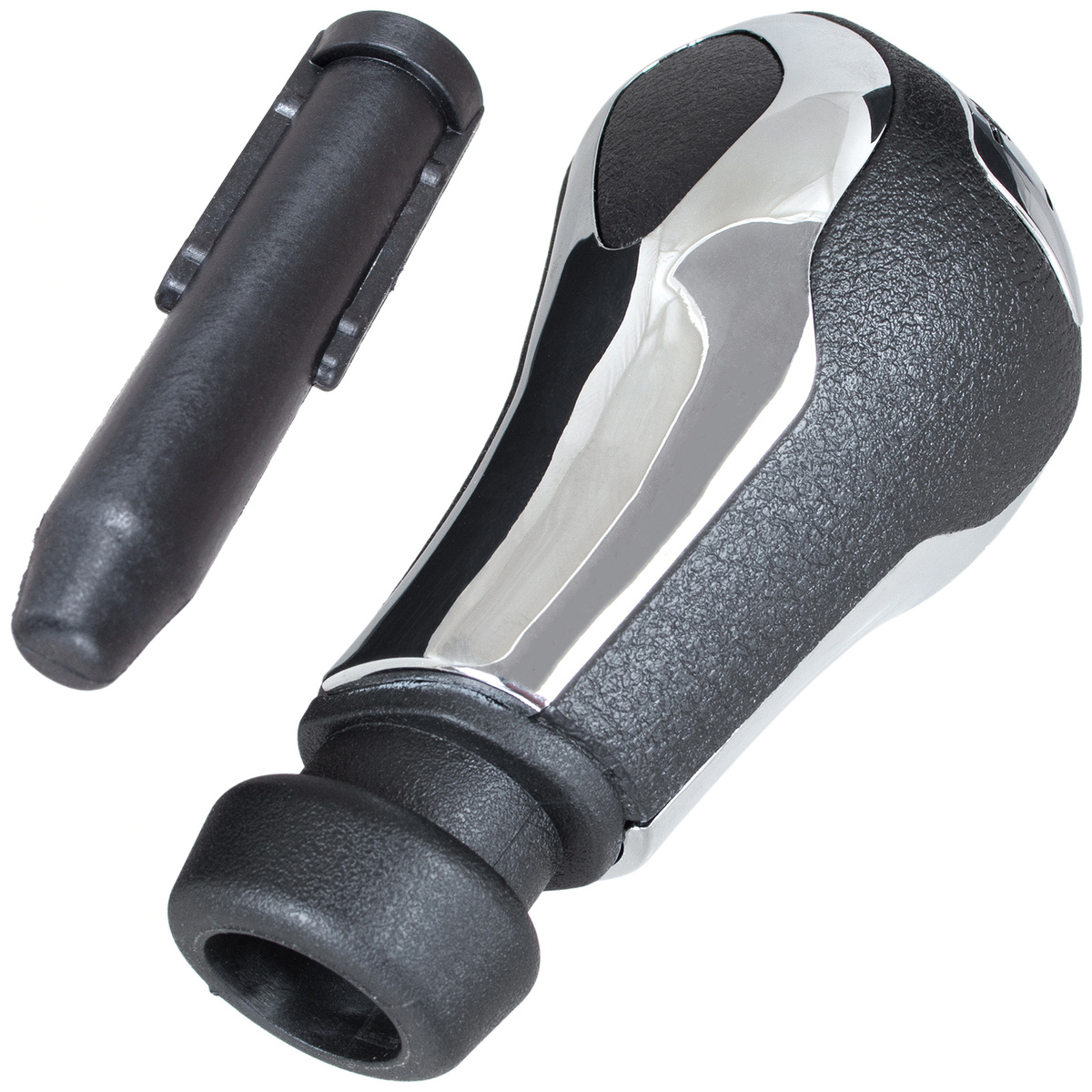 Peugeot 207 208 307 308 3008 508 408 gałka zmiany biegów CZARNA + CHROM 5 BIEGÓW + adapter / przejściówka dźwigni drążka gałki zmiany biegów 2 szt. KPL