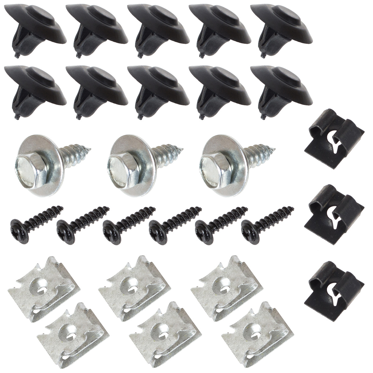 VW Polo 9N 01-12 zestaw spinek do mocowania osłony silnika 28szt. KPL