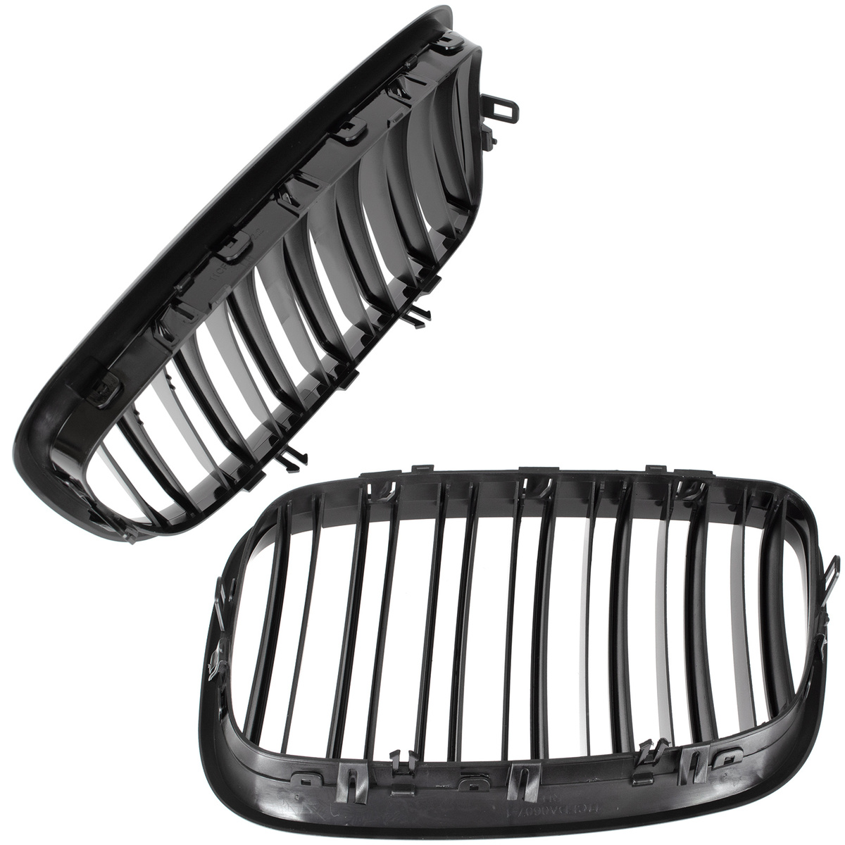 BMW X6 E71 07-14 atrapy między reflektory (nerki) lewa + prawa kpl. BLACK GLOSSY DOUBLE BAR