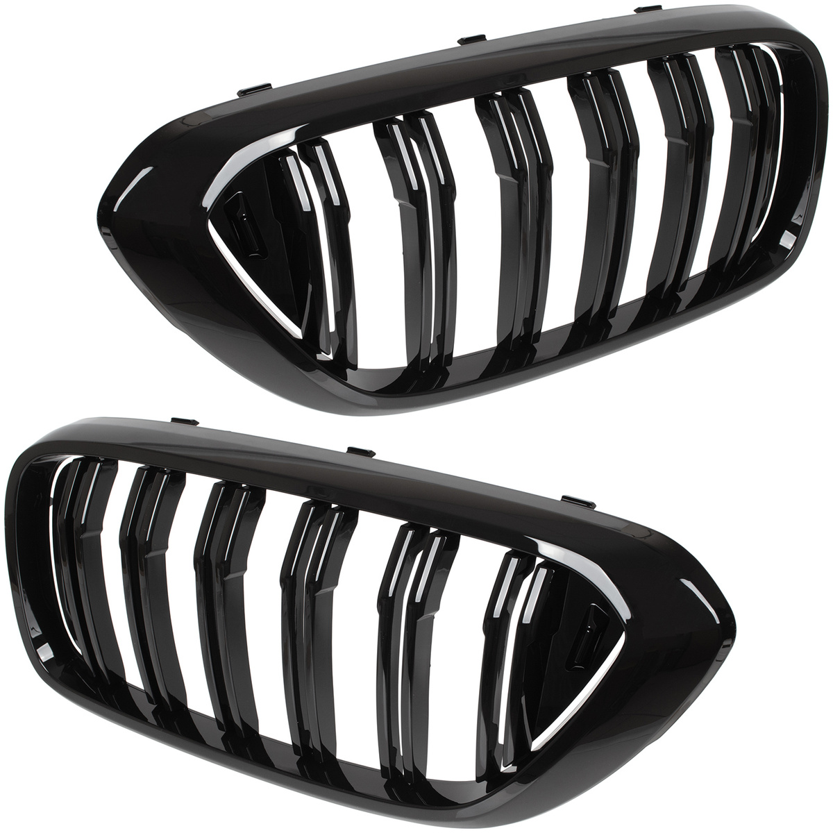 BMW 6 G32 GT 17-20 atrapy między reflektory (nerki) lewa + prawa kpl. BLACK GLOSSY DOUBLE BAR