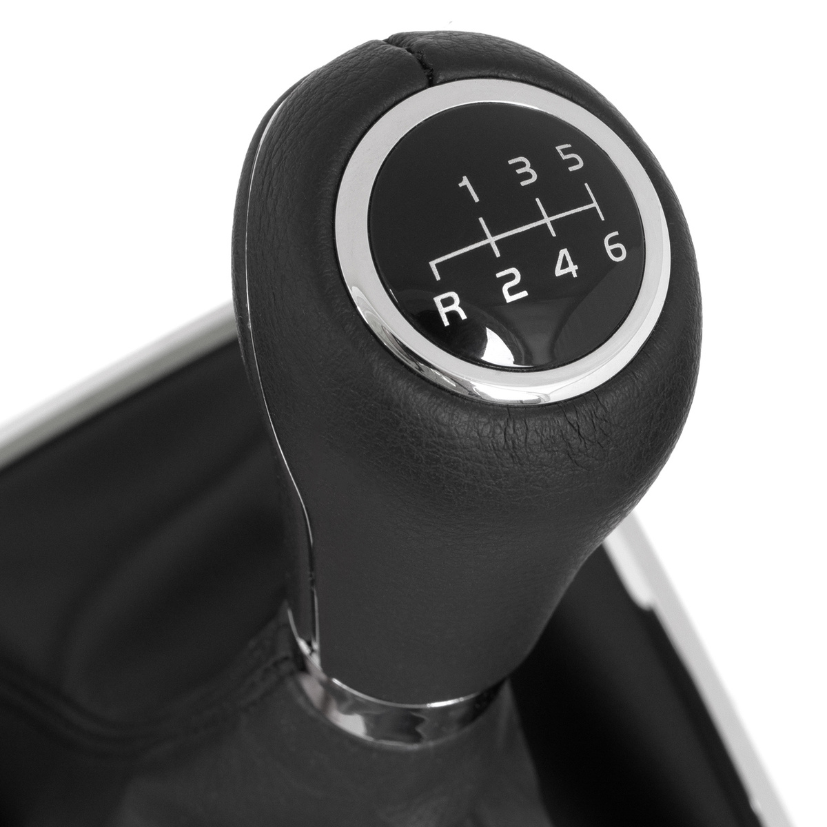 Mercedes W204 C-Klasa 07-14 gałka zmiany biegów CZARNA + mieszek CZARNY z ramką CHROM SCHEMAT 6 BIEGÓW WSTECZNY NA DOLE