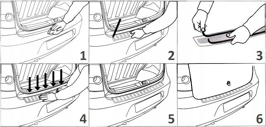 Skoda Octavia III KOMBI 13-16 listwa nakładka progu tylnego ABS CZARNA