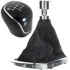 Ford C-MAX 07-10 gałka zmiany biegów 6 BIEGÓW + mieszek ochronny drążka zmiany biegów CZARNY + CHROM + ramka CHROM 2 szt. KPL