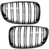 BMW 1 E81 E82 E87 E88 07-11 atrapy między reflektory (nerki) lewa + prawa kpl. BLACK GLOSSY DOUBLE BAR