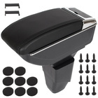 Peugeot 206 98-12 podłokietnik ze schowkiem CZARNA EKOSKÓRA + zestaw montażowy