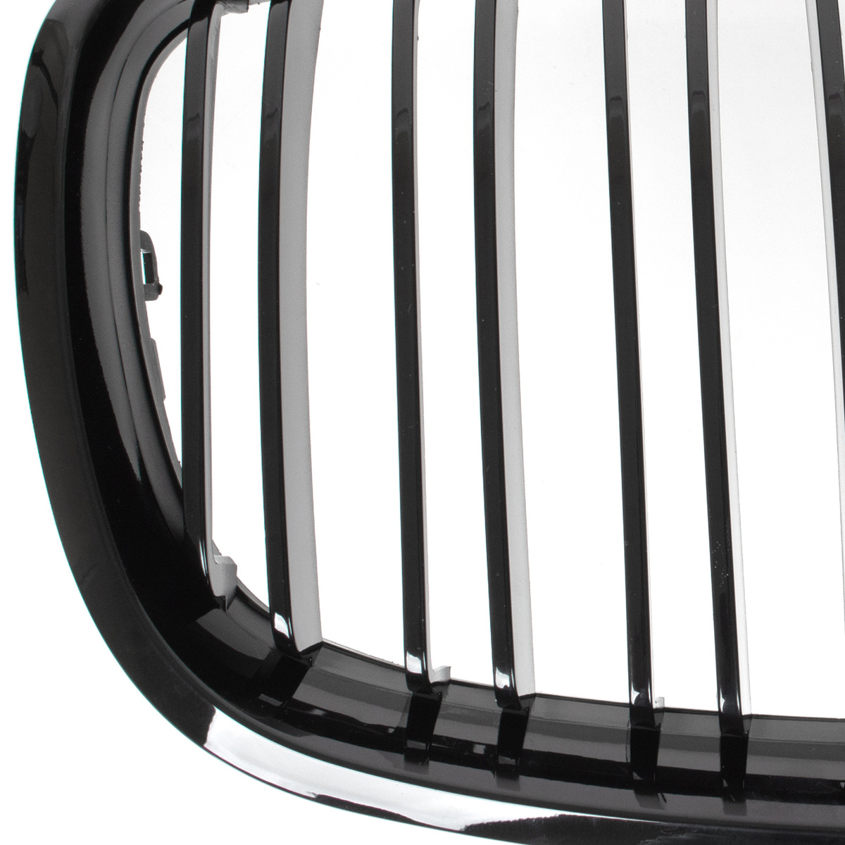 BMW X6 E71 07-14 atrapy między reflektory (nerki) lewa + prawa kpl. BLACK GLOSSY DOUBLE BAR