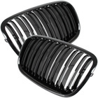 BMW X5 E70 06-13 atrapy między reflektory (nerki) lewa + prawa kpl. BLACK GLOSSY DOUBLE BAR