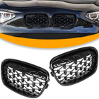 BMW 1 F20 F21 11-14 atrapy między reflektory (nerki) lewa + prawa kpl. FULL BLACK STAR