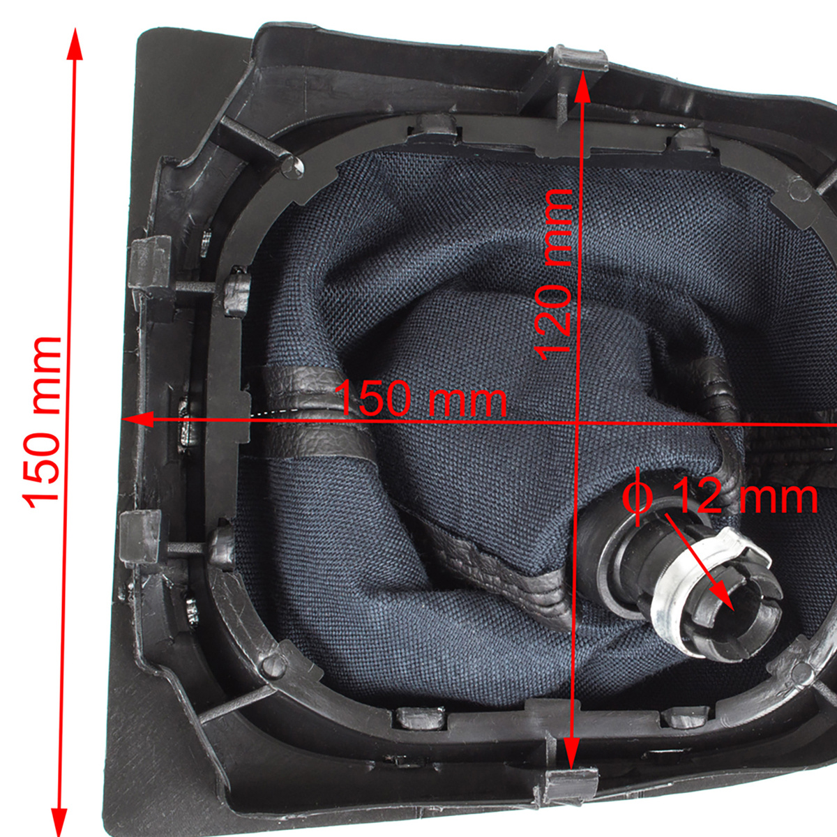 VW Caddy 04-09 gałka zmiany biegów + CZARNY mieszek z CZERWONĄ nitką i ramką CHROM 6 BIEGÓW