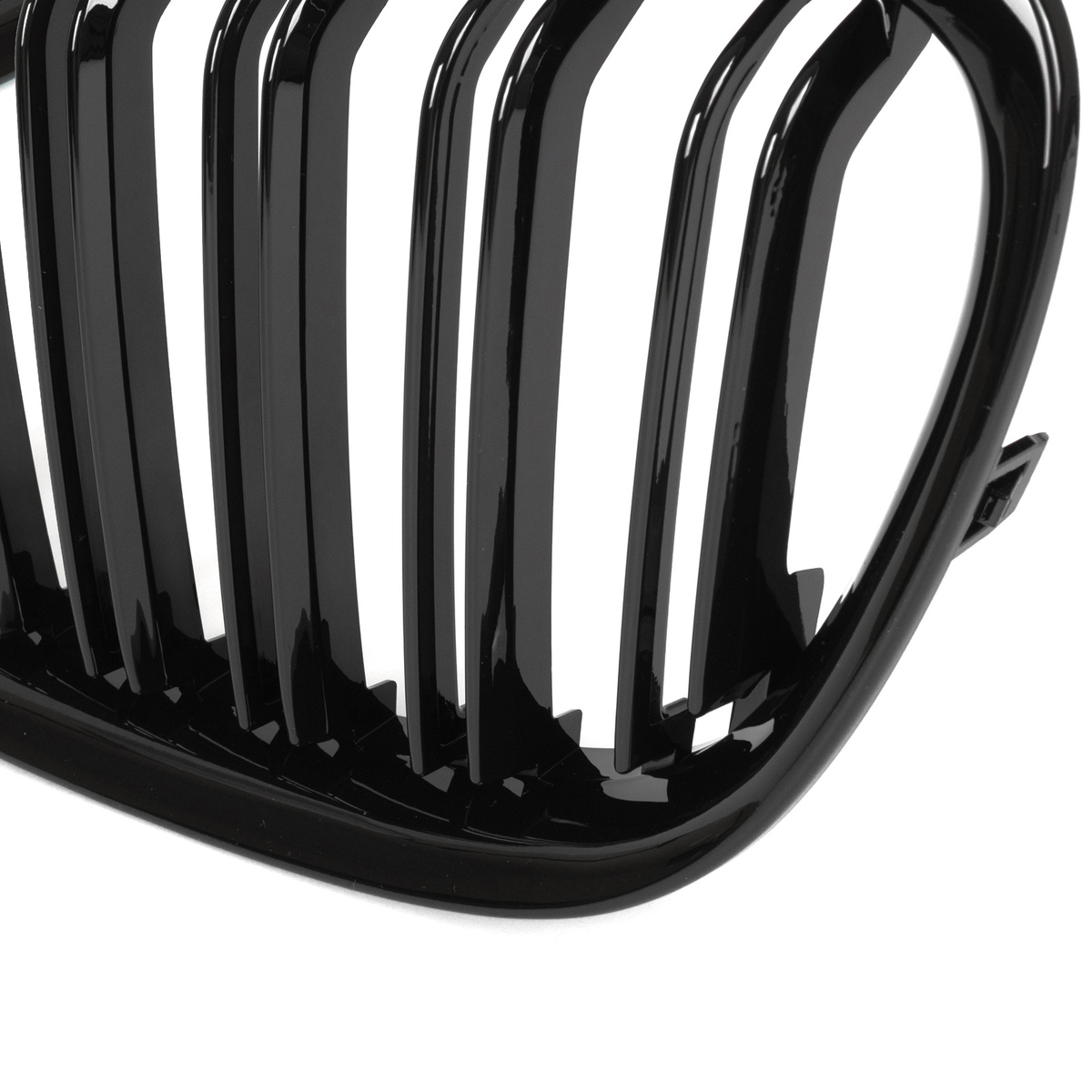 BMW X1 E84 09-15 atrapy między reflektory (nerki) lewa + prawa kpl. BLACK GLOSSY DOUBLE BAR