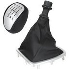 Renault Laguna III 07-15 gałka zmiany biegów CZARNA / SILVER + MIESZEK CZARNY Z RAMKĄ SILVER  6 BIEGÓW