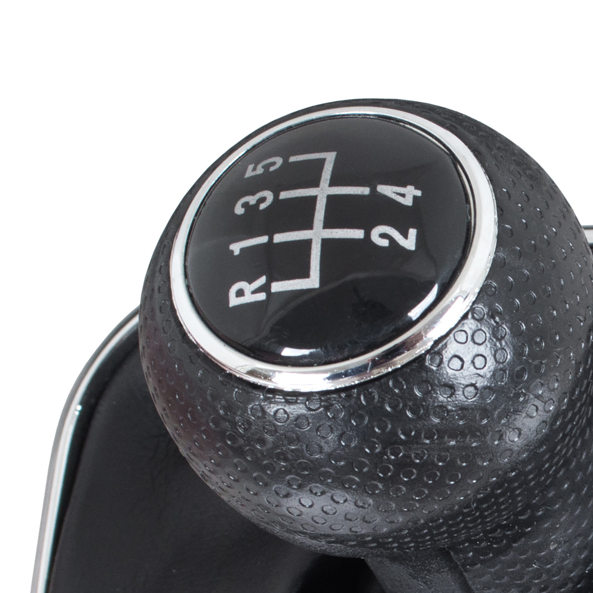 VW Sharan 2000- gałka zmiany biegów CZARNA + mieszek z ramką CHROM 5 BIEGÓW OTWÓR 23MM