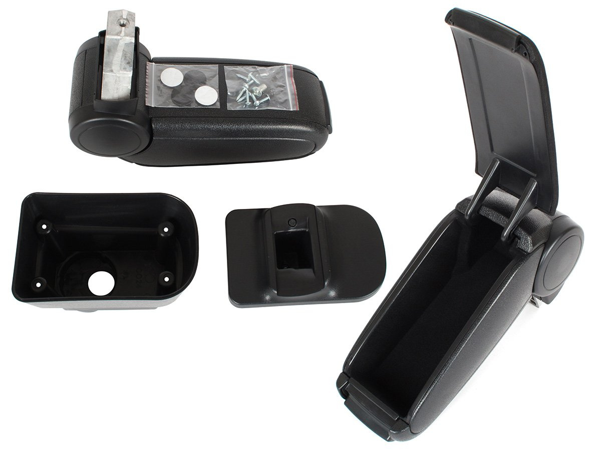 Fiat Grande Punto 05-12 podłokietnik KPL CZARNA TKANINA + zestaw montażowy
